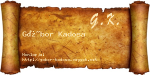Gábor Kadosa névjegykártya